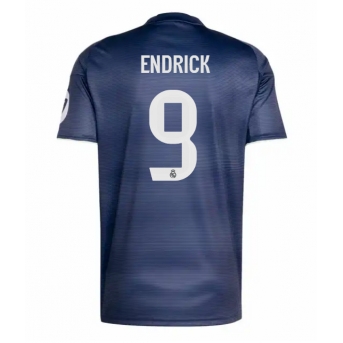 Billige Fotballdrakt Real Madrid Endrick #9 Replika Bortedrakt 2025-26 Kortermet